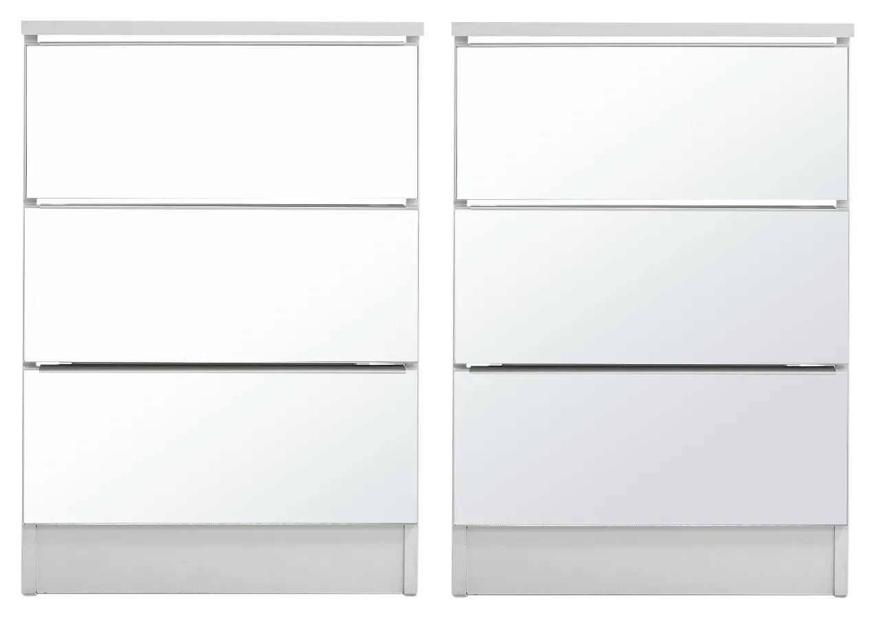 Argos Home Sandon 2 Mirror Bedside Tables Set - White