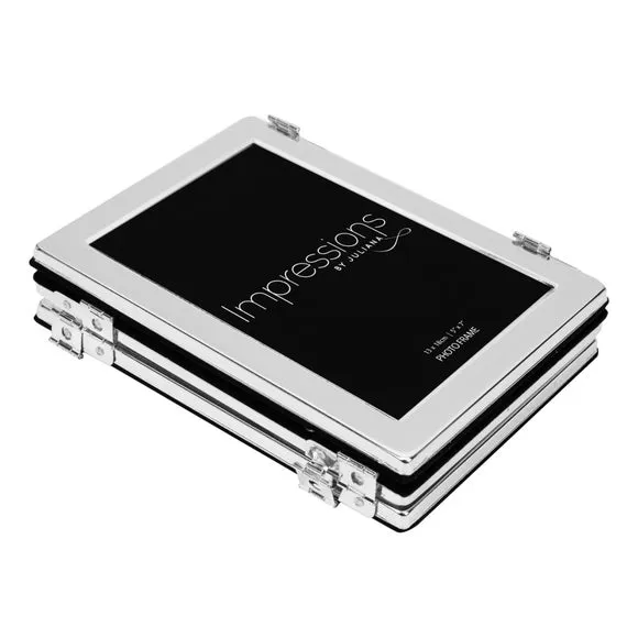 Impressions Silver Plated Flat Edge Folding Multi Photo Frame 3