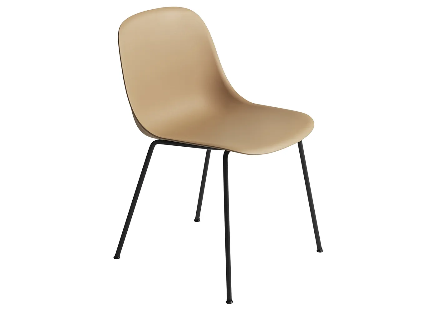 Muuto Fiber Side Chair Tube Base Normal Shell Ochre/Black