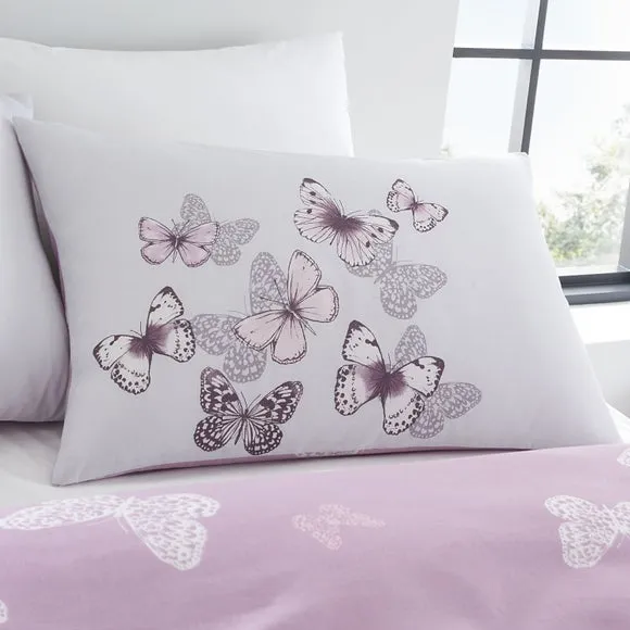 Catherine Lansfield Scatter Butterfly Heather Duvet Cover and Pillowcase Set 2