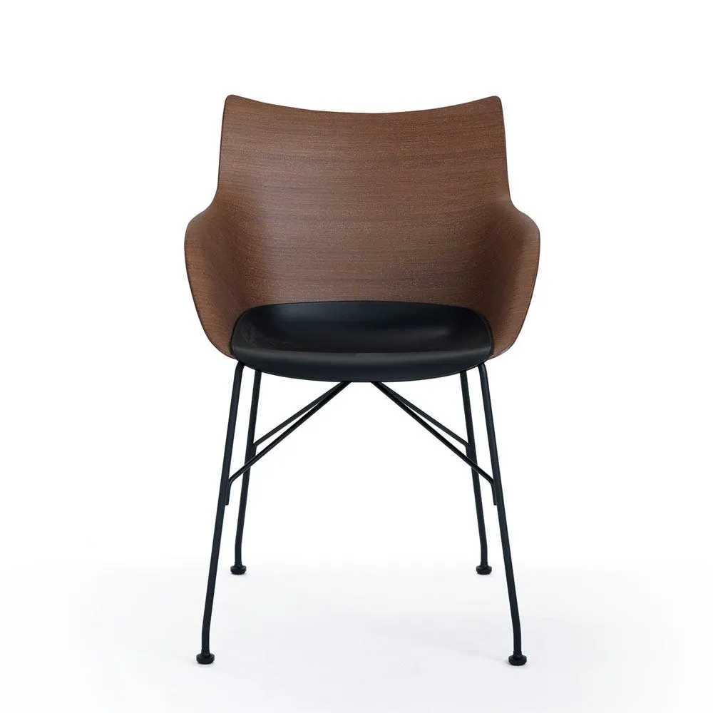 Kartell Q/Wood SN Dining Chair Basic Veneer Black Seat 2