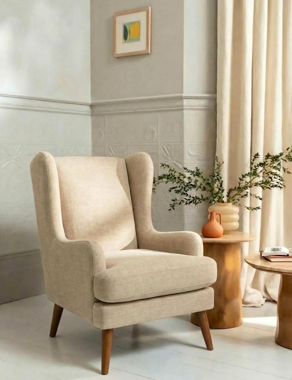 BARKER AND STONEHOUSE Sven Chenille Armchair Oatmeal