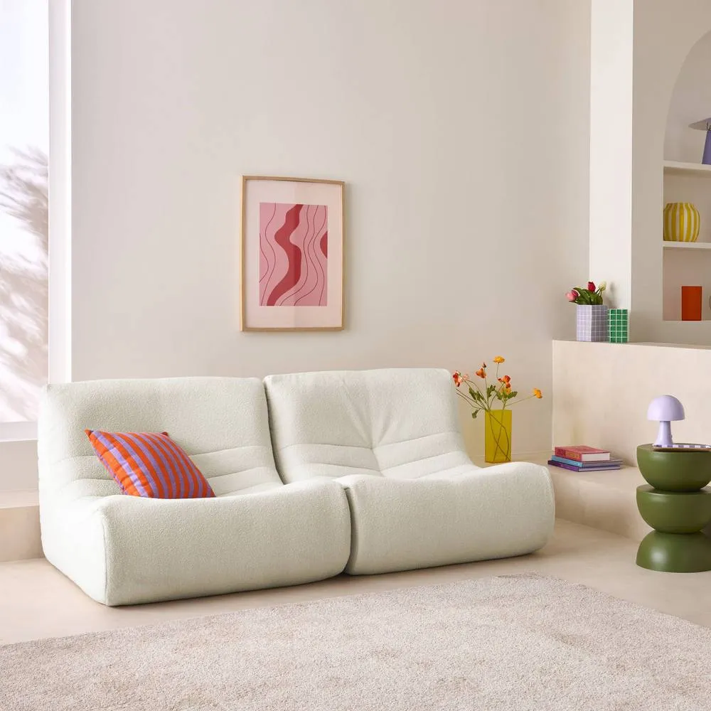 sweeek Pair of 1-seater armchairs in boucle fabric in White 6