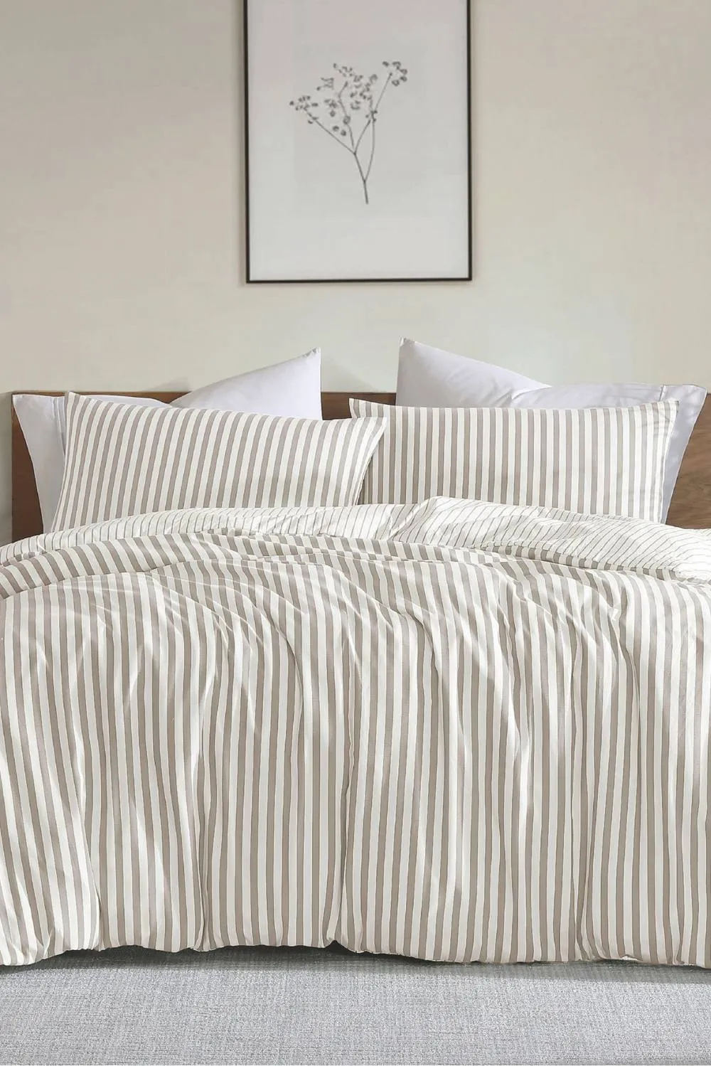 Ezysleep Cationic Stripe Duvet Cover Set in Natural 2