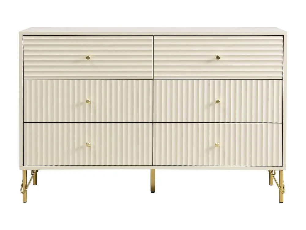 Vente-unique 6-Drawer Chest Of Drawers - Beige - LOUREO 2