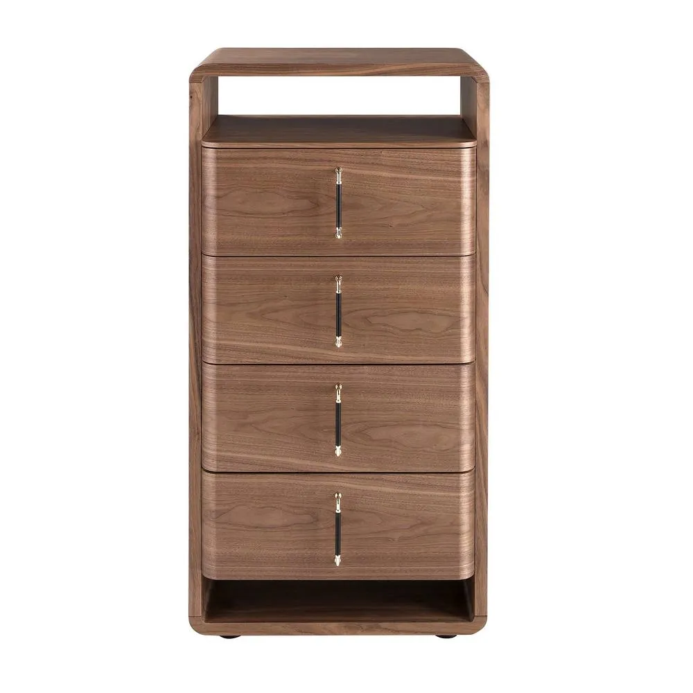 Angel Cerda Chest of Drawers in Walnut Veneer & Black PVC 2