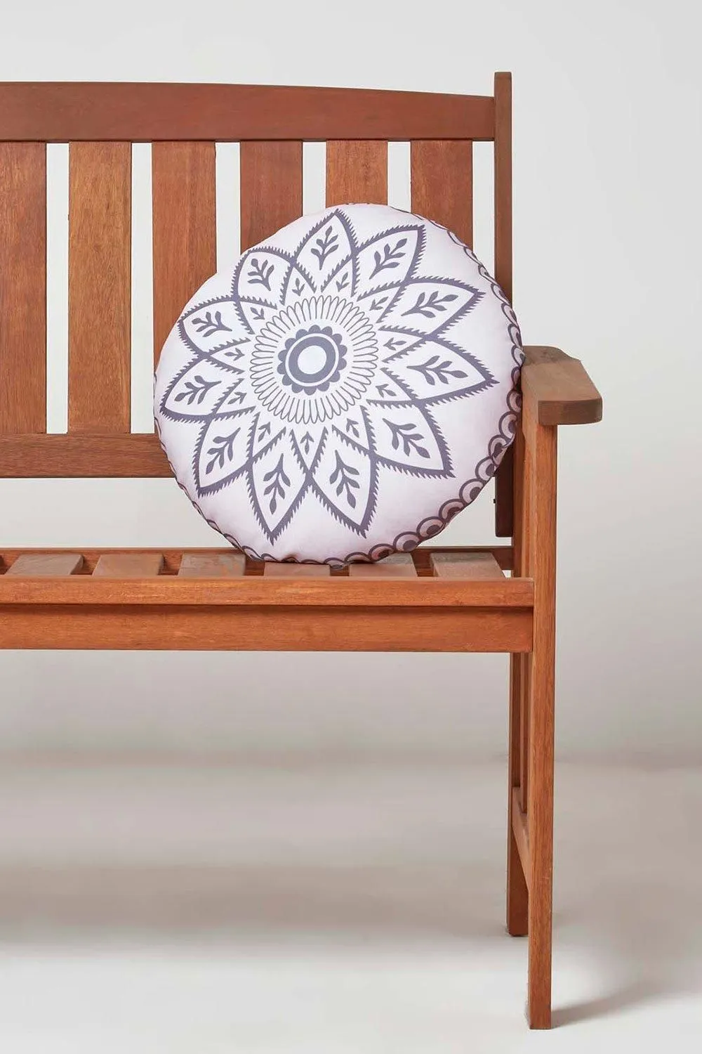Homescapes Luxury Waterproof Henna Round Grey Outdoor Cushion 40 cm, Set of 2 3