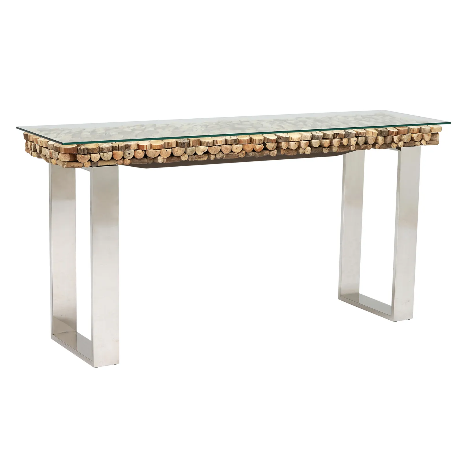 Caspian Atlantic 180cm Driftwood and Glass Console Table
