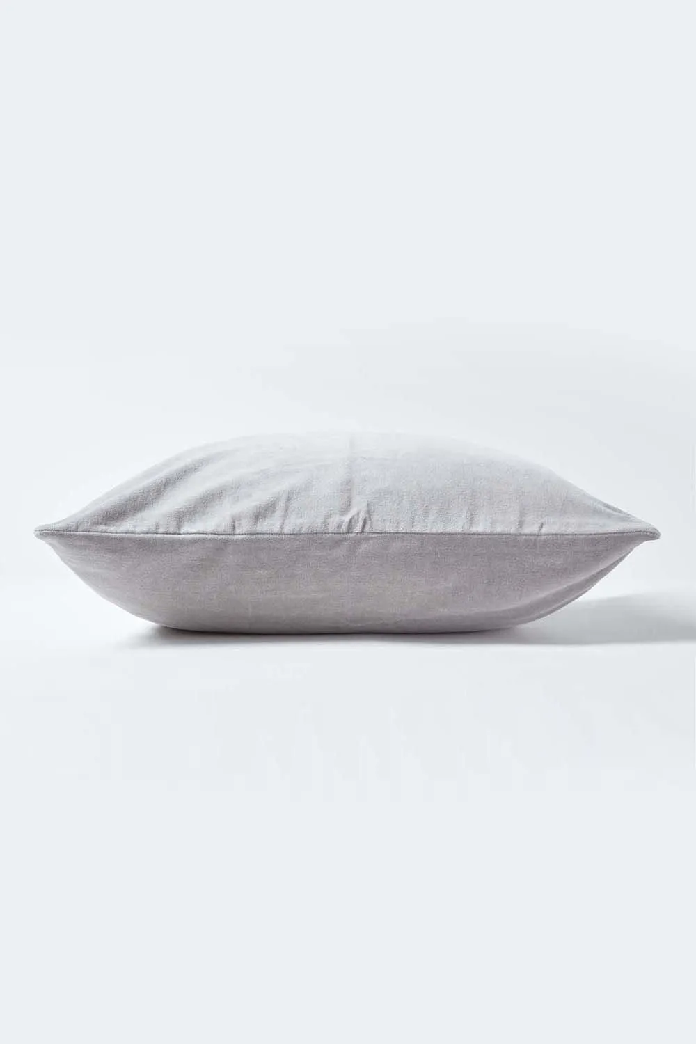 Homescapes Velvet Cushion Cover 100% Cotton, Soft & Machine Washable in Light Grey 2