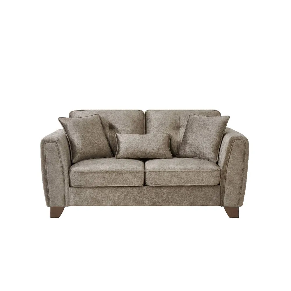 Comfy Living Ltd Faux Suede 2 Seater Sofa In Mink in Taupe