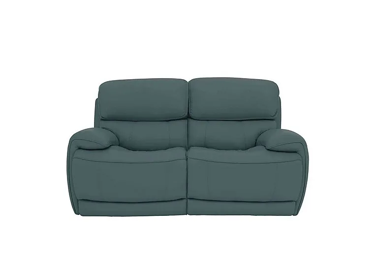 Rocco 2 Seater Leather Power Rocker Sofa with Headrests - BV Lake Green