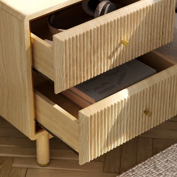 Daphne 2 Drawer Bedside, Oak Effect 4