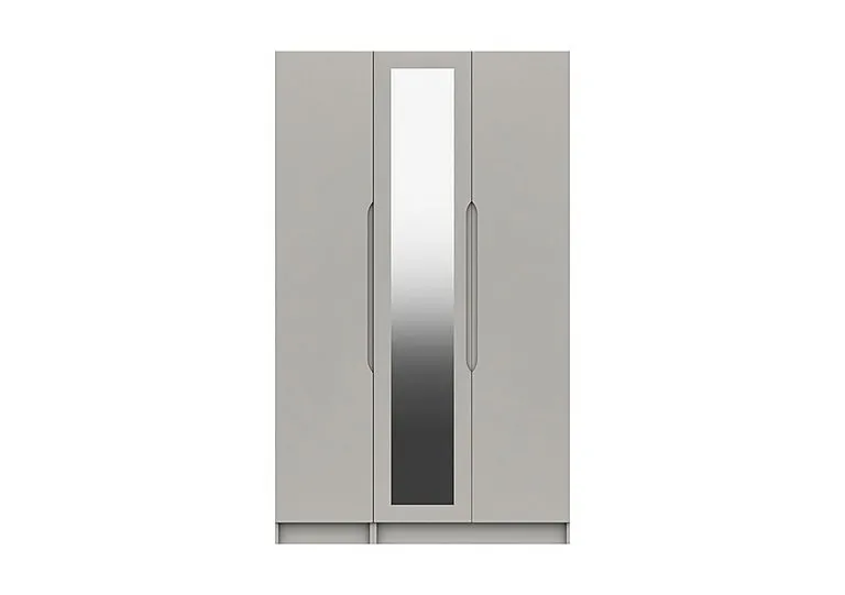 St Pancras 3 Door Tall Wardrobe with Mirror - Light Grey