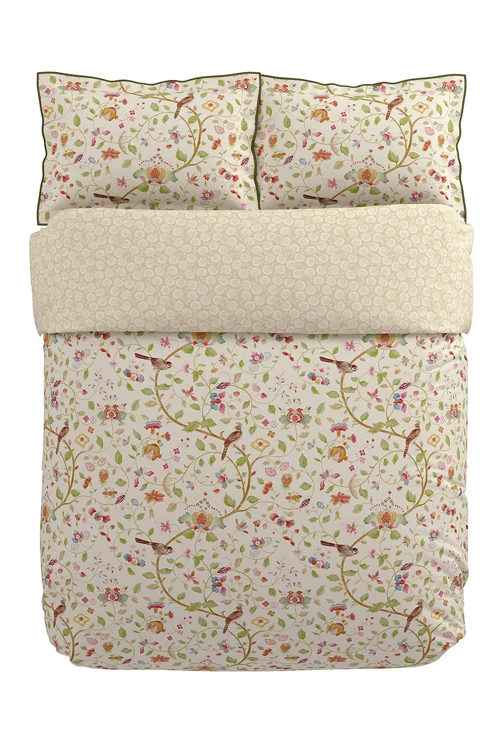 Sanderson 'Arils Garden' Cotton Duvet Cover Set in Olive 3