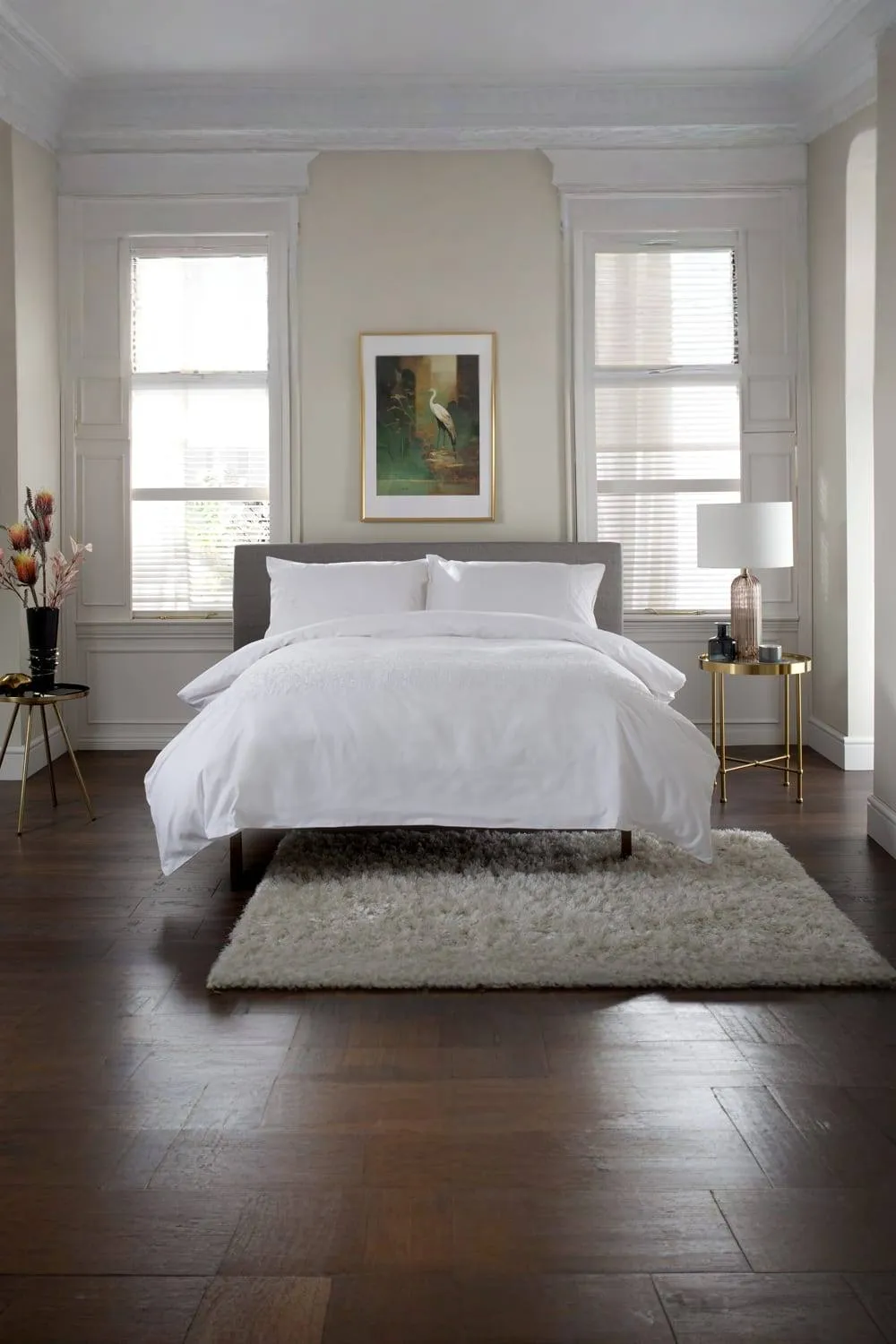 The Lyndon Company Wild Grass Cotton Duvet Set with Embroidered in White