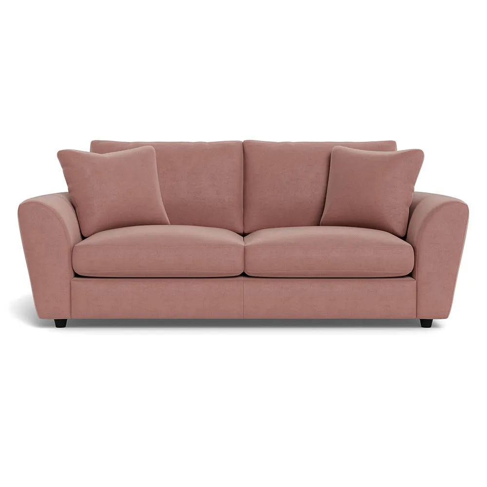 Heal's Snooze 4 Seater Sofa Smart Luxe Velvet Dusky Pink Black Feet