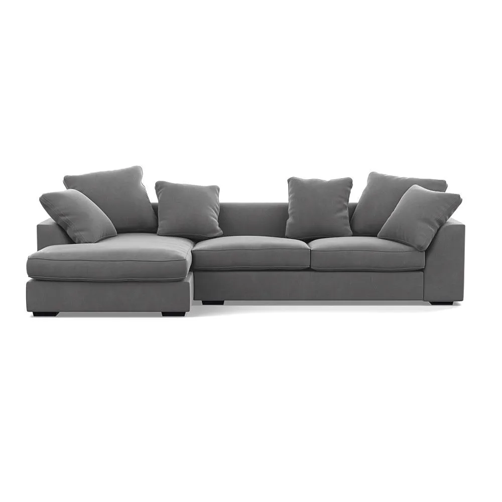 Heal's Cumulus LHF Corner Sofa Smart Velvet Mercury Black Feet 1