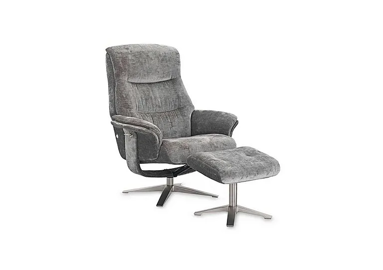 Lindos Fabric Swivel Chair and Footstool