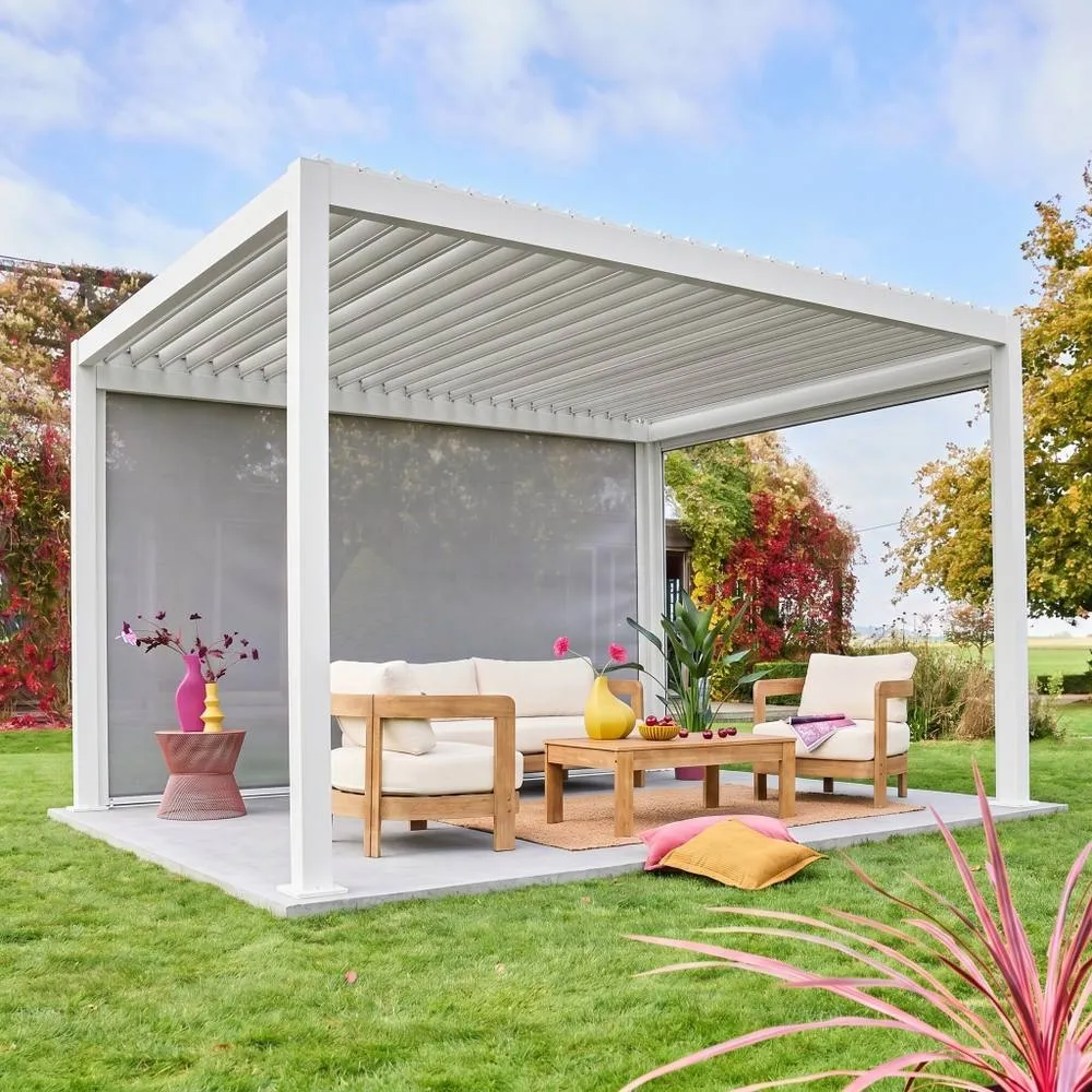 sweeek Blind aluminium 4m for Triomphe pergola in White 1