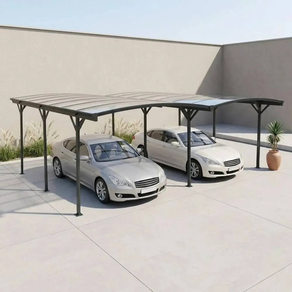 sweeek Extension of aluminum & polycarbonate carport 15m² in Dark Grey