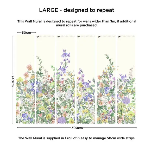Floral Garden Lilac Wall Mural 4