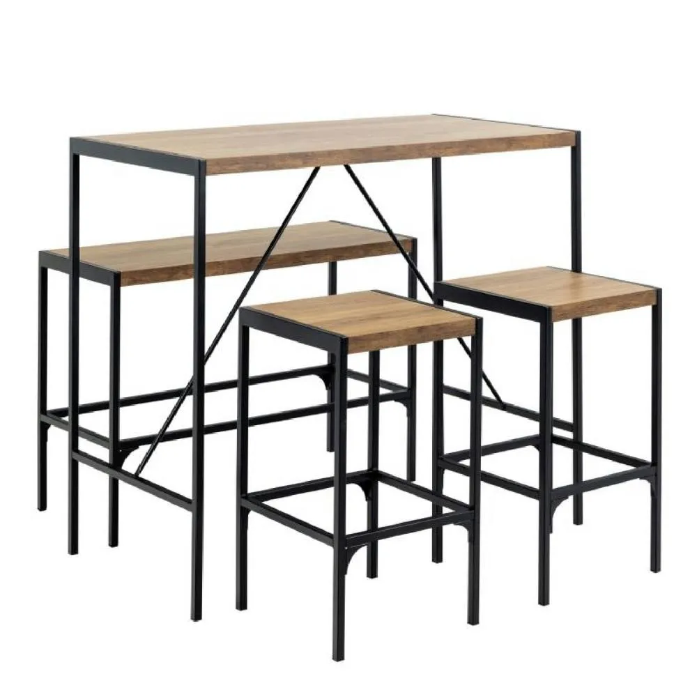 netfurniture Richmond Bar Table Set in Black & Oak 3