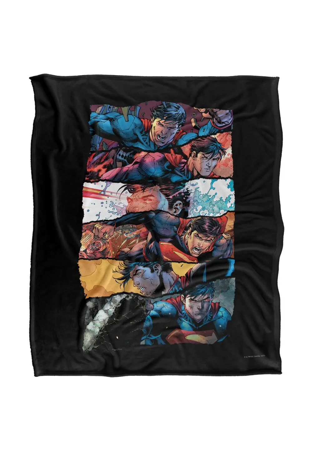 Superman Torn Collage Silky Touch Super Soft Throw Blanket 152 X 127 cm in White