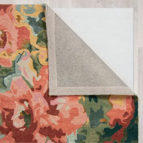 Painted Floral Wool Rug 3