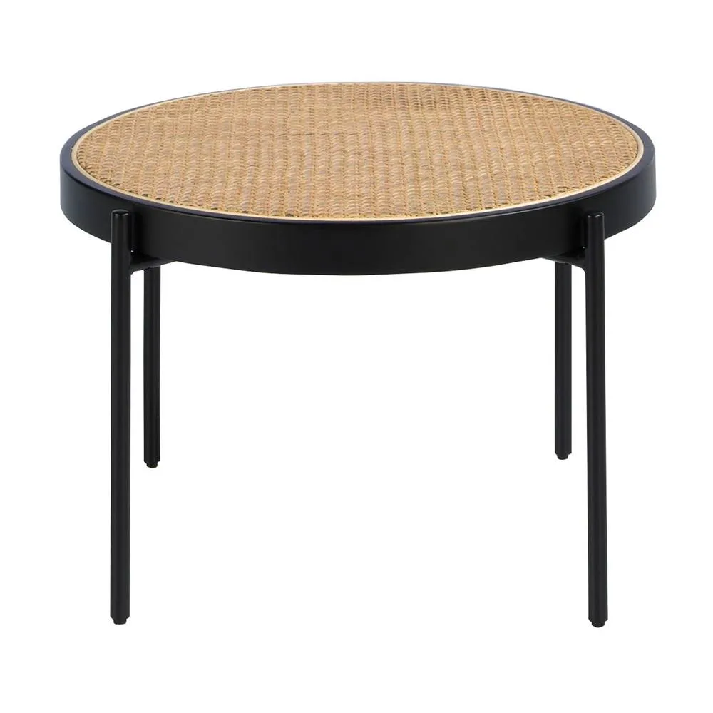 Angel Cerda Round Rattan Coffee Table Black MDF Base & Black 2