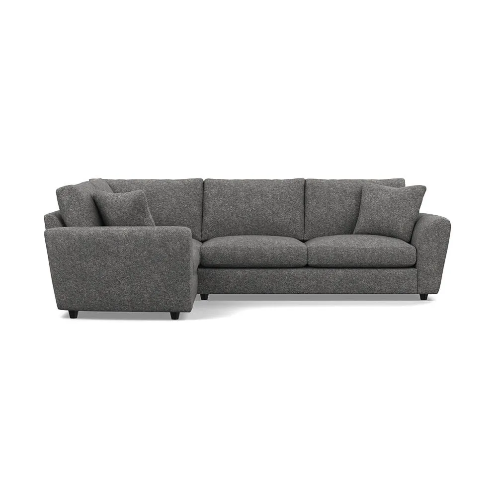 Heal's Snooze Left Hand Facing Corner Sofa Melton Wool Shale Black Feet