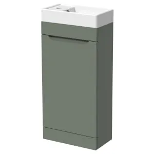 Wickes Malmo Reed Green Freestanding J Pull Vanity Unit & Basin - 400mm