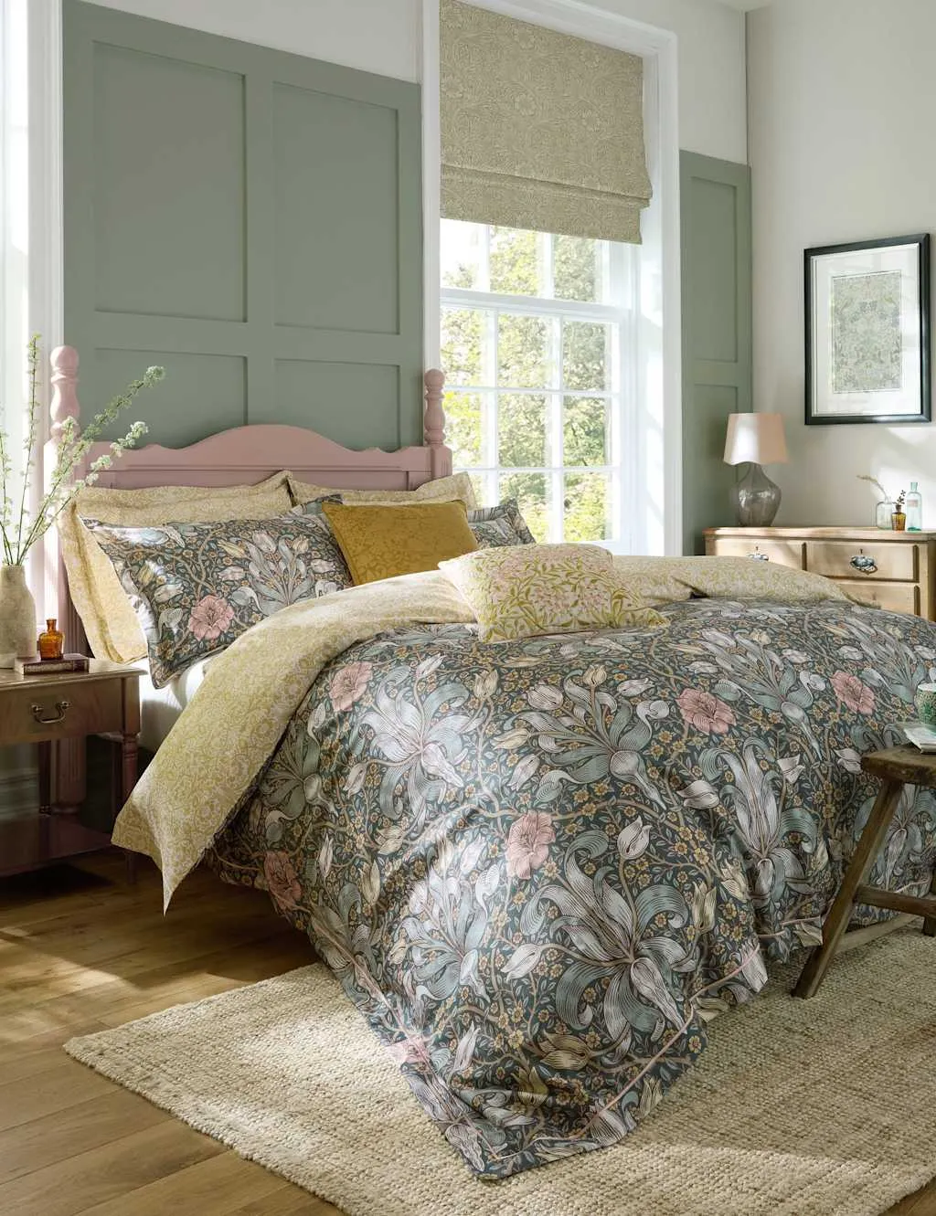 William Morris At Home Pure Cotton Sateen Spring Thicket Bedding Set Multi