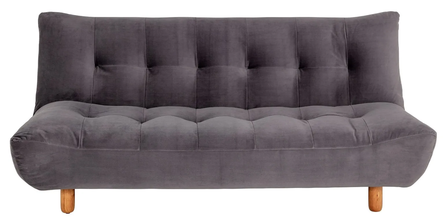 Habitat Kota 3 Seater Velvet Clic Clac Sofa Bed - Grey