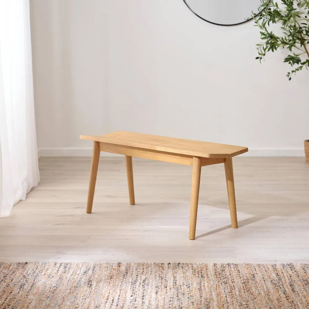 FurnitureboxUK Lynton Small Wooden Dining Table & 2 Benches in Light Oak 6