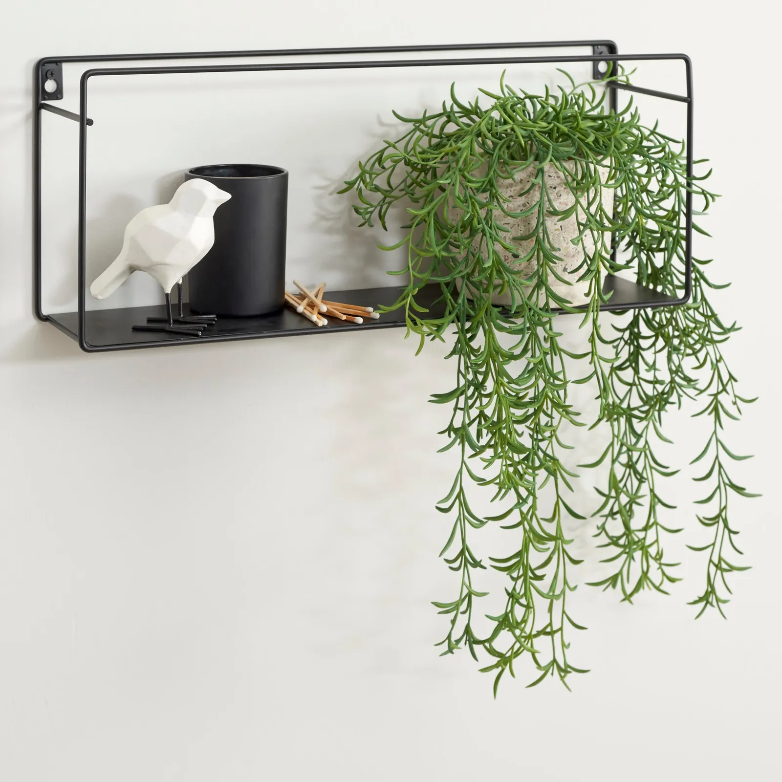 Large Black Metal Shelf Matt Black