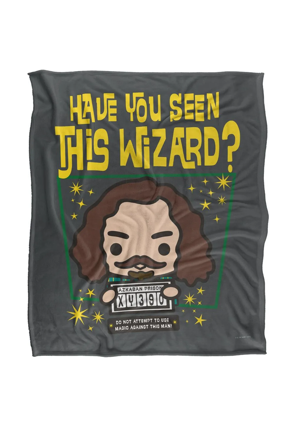 Harry Potter Have You Seen This Wizard? Sirius Black Chibi Officially Licensed Silky Touch Super Soft Throw Blanket 152x127 cm in White