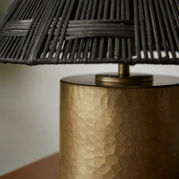 Chunky Metal & Rattan Table Lamp 3