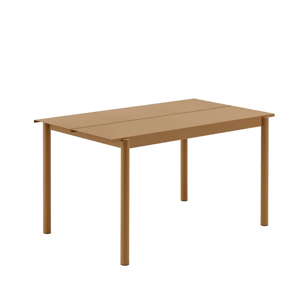 Muuto Linear Outdoor Steel Table Medium Burnt Orange 2