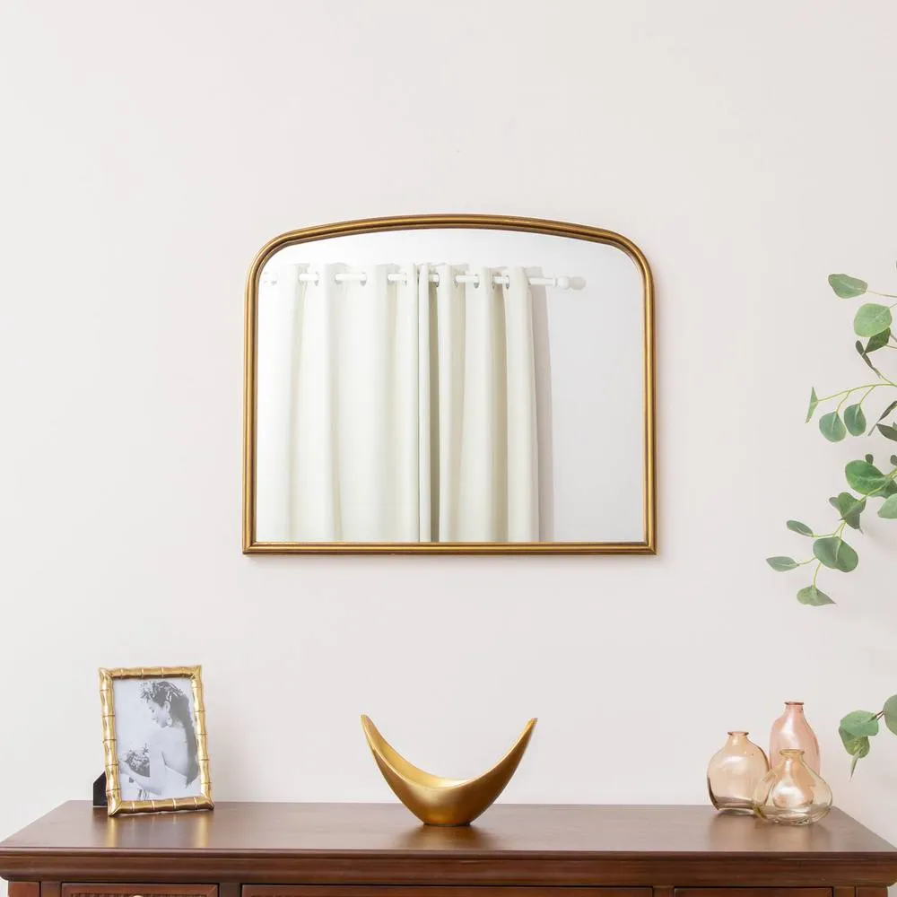 Melody Maison Gold Arched Metal Framed Wall Mirror - 60cm X 40cm