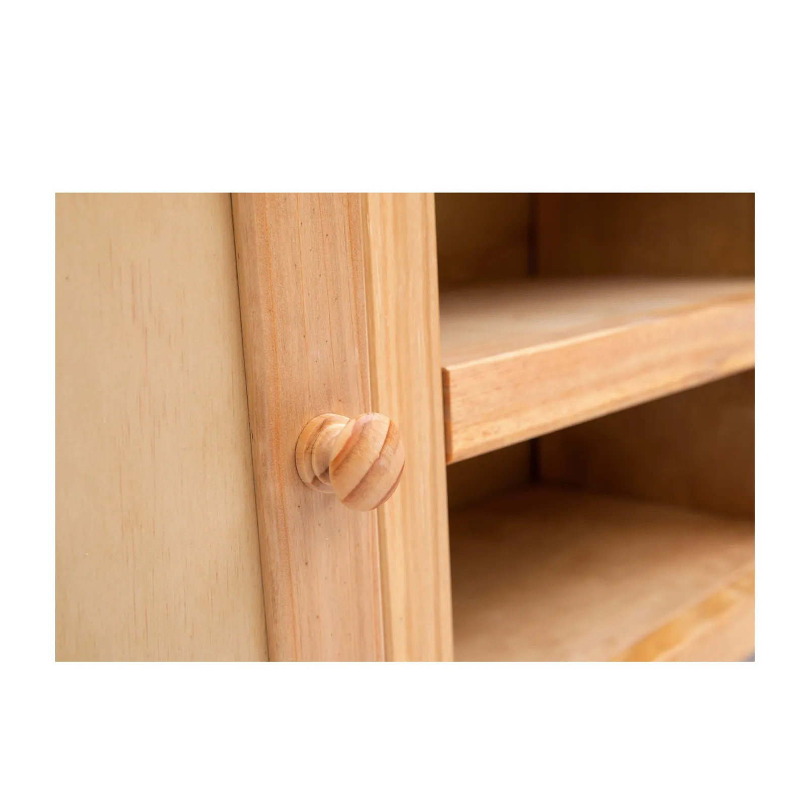 Cabinet Bits Lugo Waxed 2 Door TV Cabinet Wood Knob in Light Brown 5