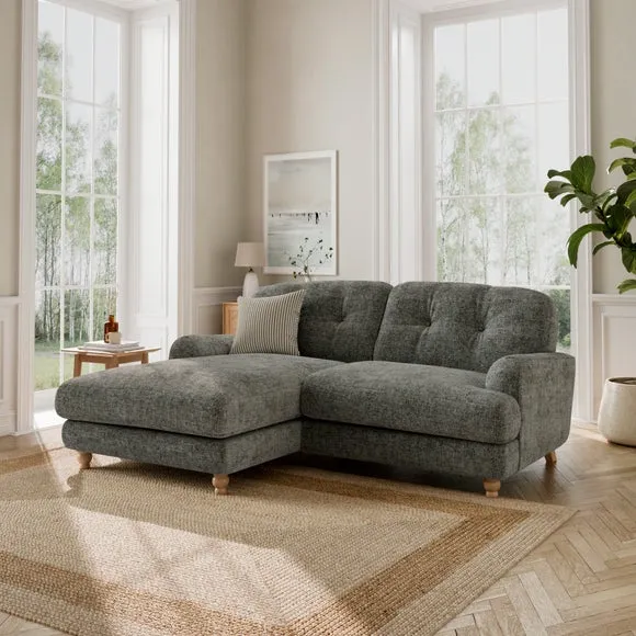 Martha Chunky Chenille Corner Chaise Sofa 1