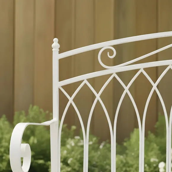 Wrought Iron 2 Seater White Bench 3