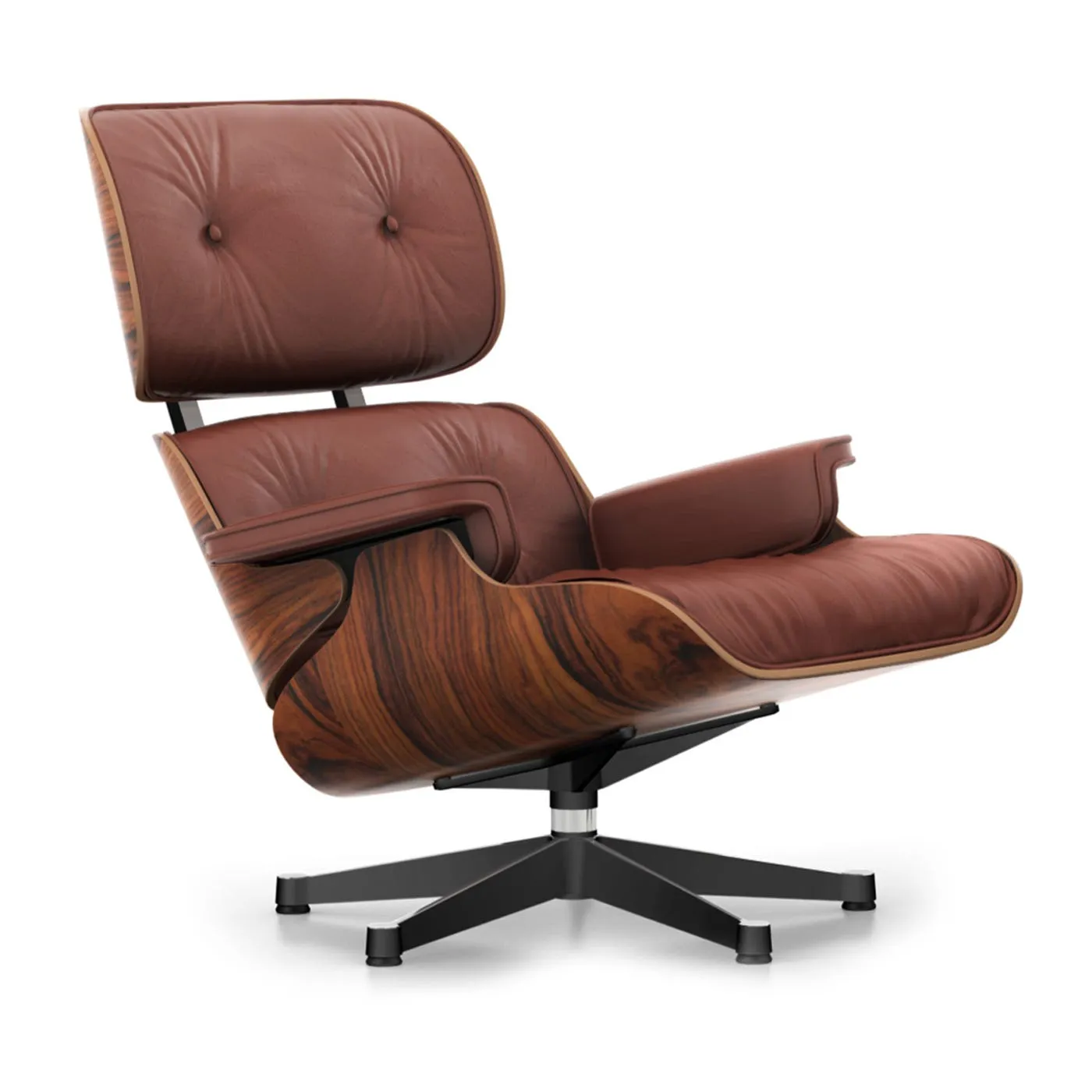 Vitra Eames Lounge Chair Santos Pal. Classic L50 93 Brandy Polished Black Base 05 2
