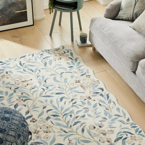 Concept Looms Liberty Floral Scalloped Washable Rug 4