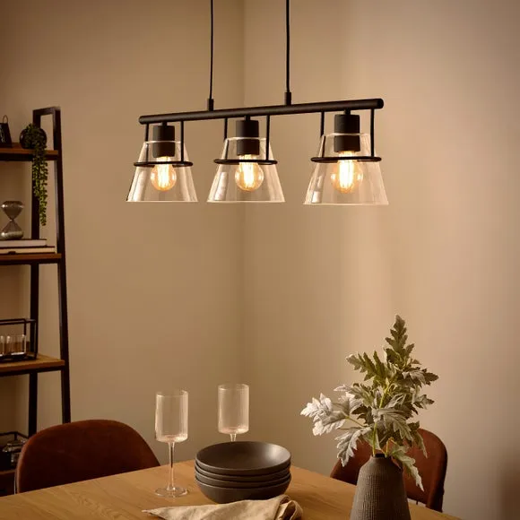 Valdez Industrial 3 Light Diner Ceiling Light 2