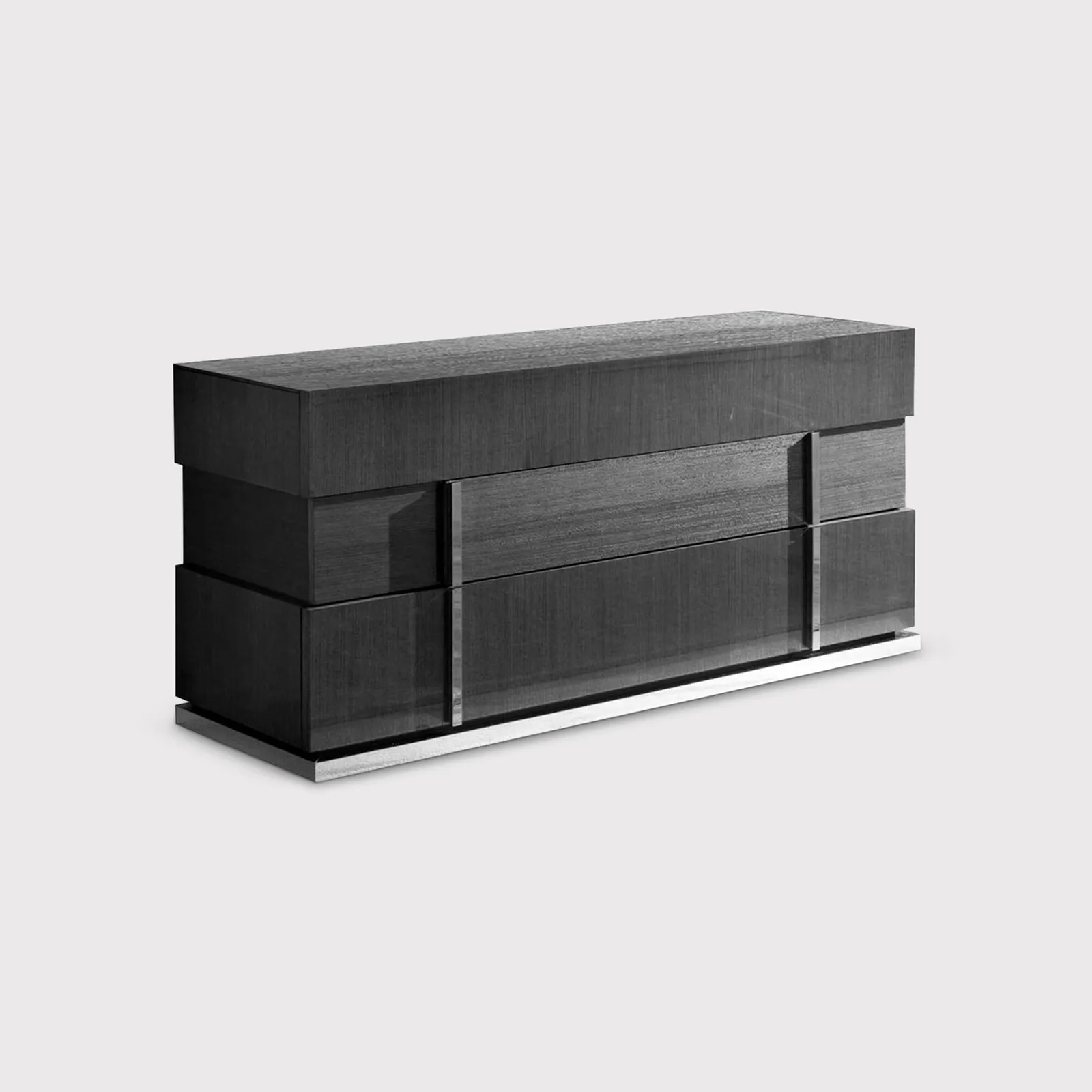 Borgia 3 Drawer Dresser, Grey Gloss | Barker & Stonehouse