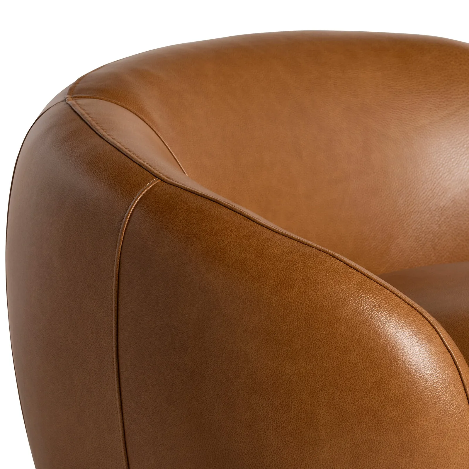 Gardin Swivel Armchair, Brown Leather | Barker & Stonehouse 4
