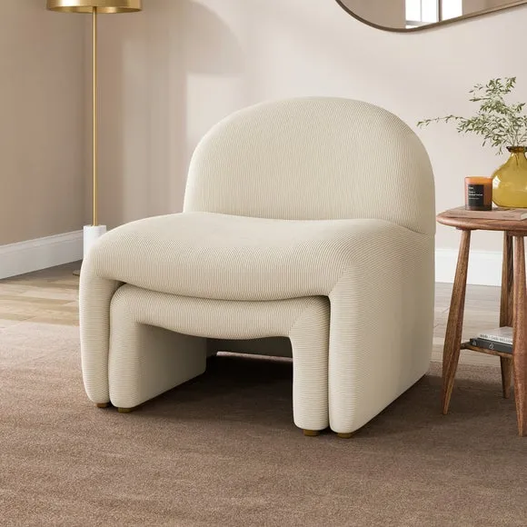 Monty Ribbed Chenille Accent Chair And Footstool 2