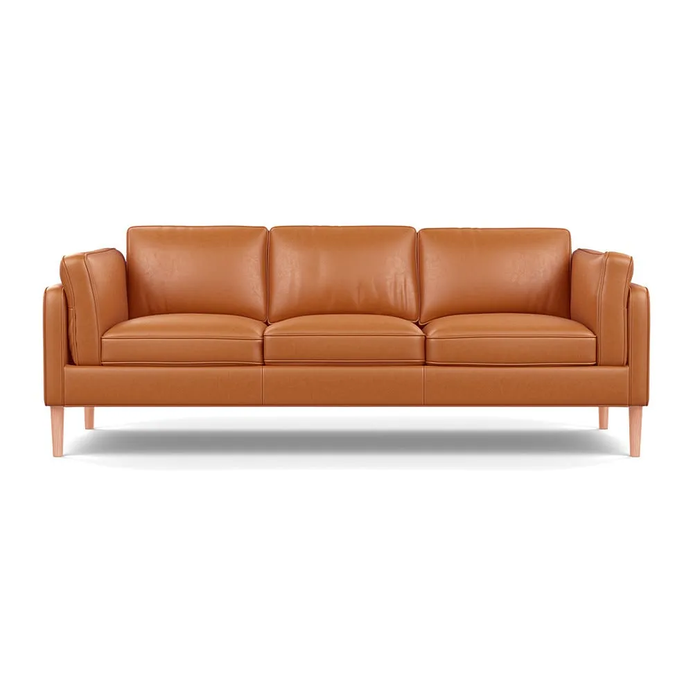 Heal's Sonno 4 Str Sofa Daino Leather Treacle 002 Natural Feet 1