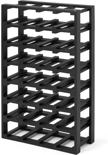 Clover Acacia Wood 28 Bottle Wine Rack, Extra Large, Black Stain